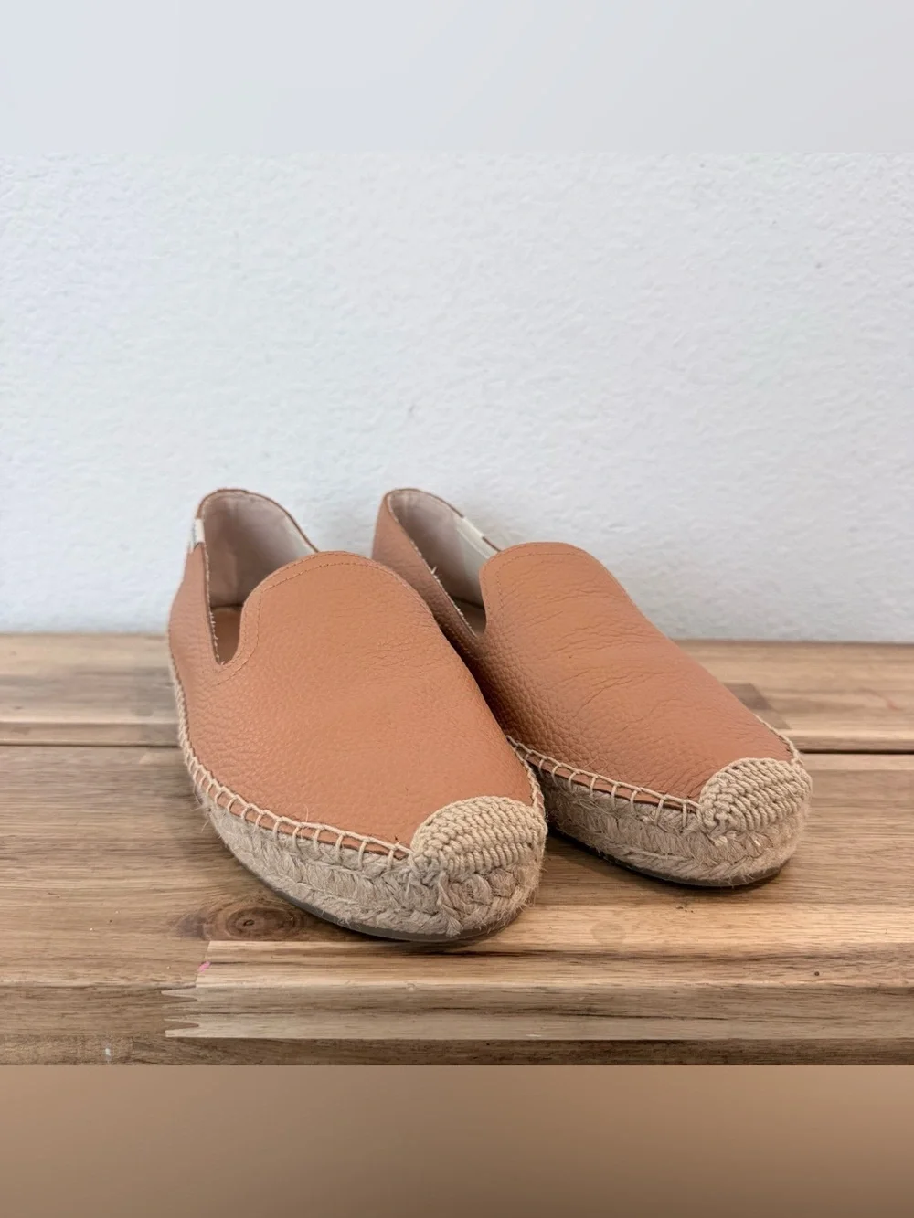 Soludos- Brown Leather Slip On Espadrilles- Size 9